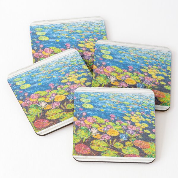 Item preview, Water Lillies, in oils, "Bright Blue" (framed) designed and sold by Josh De Pasquale.