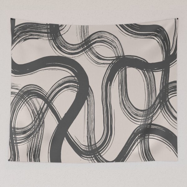 Item preview, Wavy Brush Strokes - Gray and Clay designed and sold by PeachyLitchi.