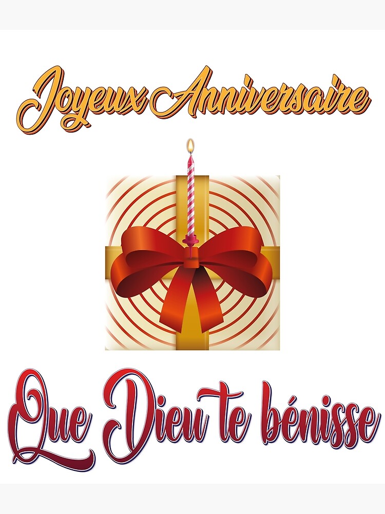 Poster « Joyeux Anniversaire Que Dieu te bénisse », par dakidesigner Redbubble