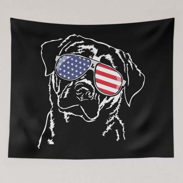 Item preview, Labrador America flag sunglasses dog canine designed and sold by dogarts.