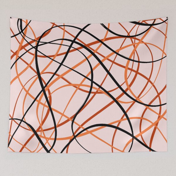 Item preview, Brush Strokes - Peach, Orange & Black designed and sold by PeachyLitchi.