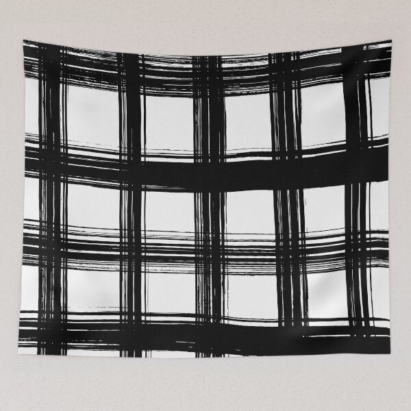 Item preview, Grid Brush Strokes - Black and White designed and sold by PeachyLitchi.