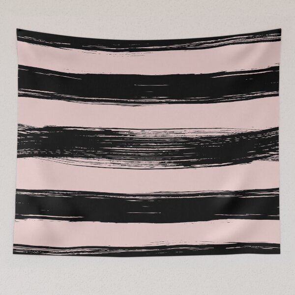 Item preview, Horizontal Brush Strokes - Black and Peach designed and sold by PeachyLitchi.