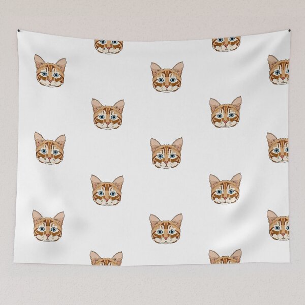 Item preview, Orange Tabby Cat Sticker (Blue Eyes) designed and sold by arisaidesigns.