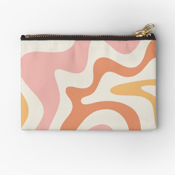 Item preview, Retro Liquid Swirl Abstract Pattern Square Blush Cream Cantaloupe Mustard designed and sold by kierkegaard.