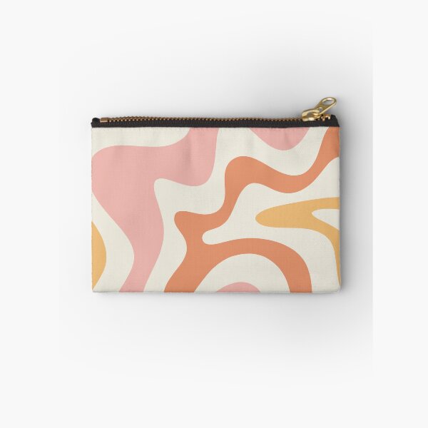 Item preview, Retro Liquid Swirl Abstract Pattern Square Blush Cream Cantaloupe Mustard designed and sold by kierkegaard.