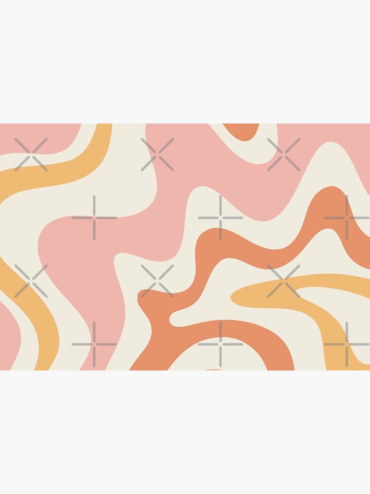 Discover Retro Liquid Swirl Abstract Pattern Square Blush Cream Cantaloupe Mustard Bath Mat