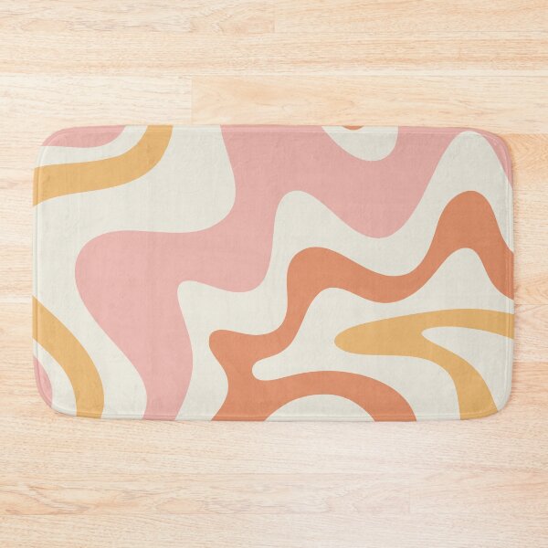 Item preview, Retro Liquid Swirl Abstract Pattern Square Blush Cream Cantaloupe Mustard designed and sold by kierkegaard.
