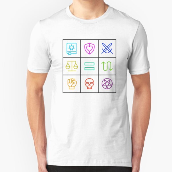 Alignment - Dungeons & Dragons Line Art Series Slim Fit T-Shirt