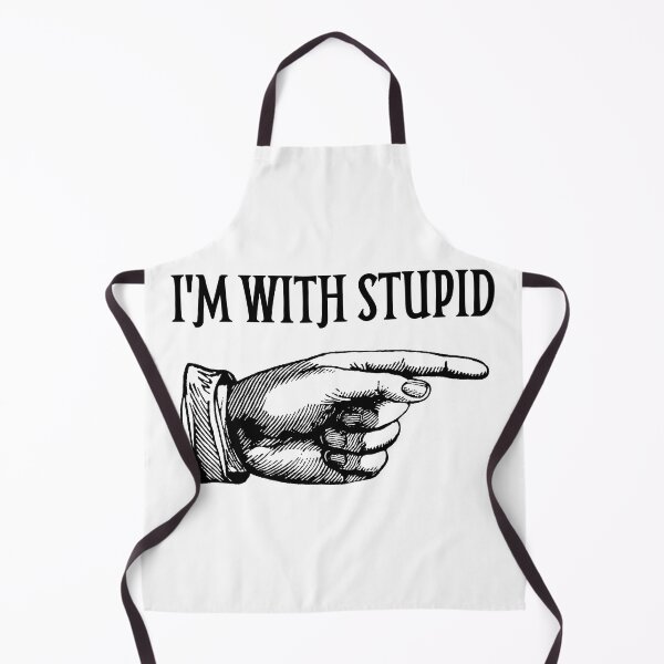 Item preview, 'I'm With Stupid' Funny Victorian Era Pointing Finger designed and sold by Happy Puppy Print On Demand.