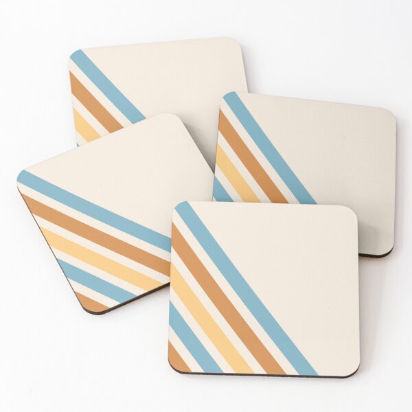 Item preview, Plain White Retro and Blue Orange Diagonal Stripes  designed and sold by Dreaming-Cocoon.