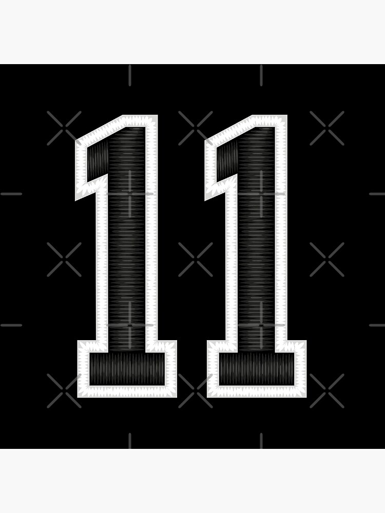 11 Black Jersey Sports Number Eleven Football 11 | Poster