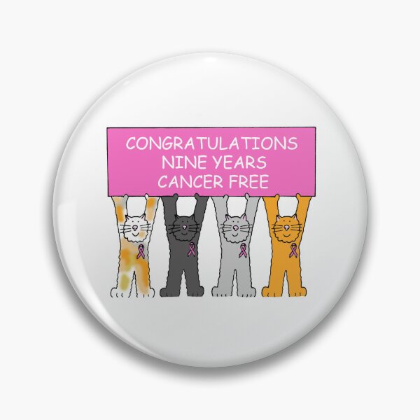 Item preview, Congratulations Nine Years Cancer Free Cartoon Cats designed and sold by KateTaylor.