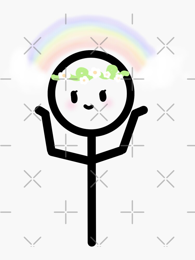 Rainbow Stickman Rainbow Sticker - Rainbow Stickman Rainbow