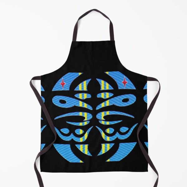 Item preview, GEOMETRIC ABSTRACT MASK PATTERN WITH ARUBAN FLAG COLORS - ARRUBA A HAPPY ISLAND3. designed and sold by Ralek.