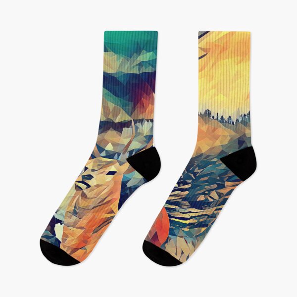 Item preview, Abstract Deer In The Mountain Poly Art designed and sold by KA DESIGNS.