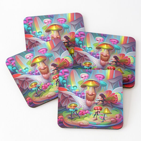 Item preview, Mushrooms and Fairies  -- Adventure Cartoony Bright Colorful  designed and sold by glitchman2.