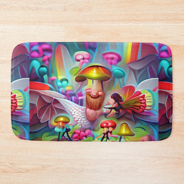 Item preview, Mushrooms and Fairies  -- Adventure Cartoony Bright Colorful  designed and sold by glitchman2.