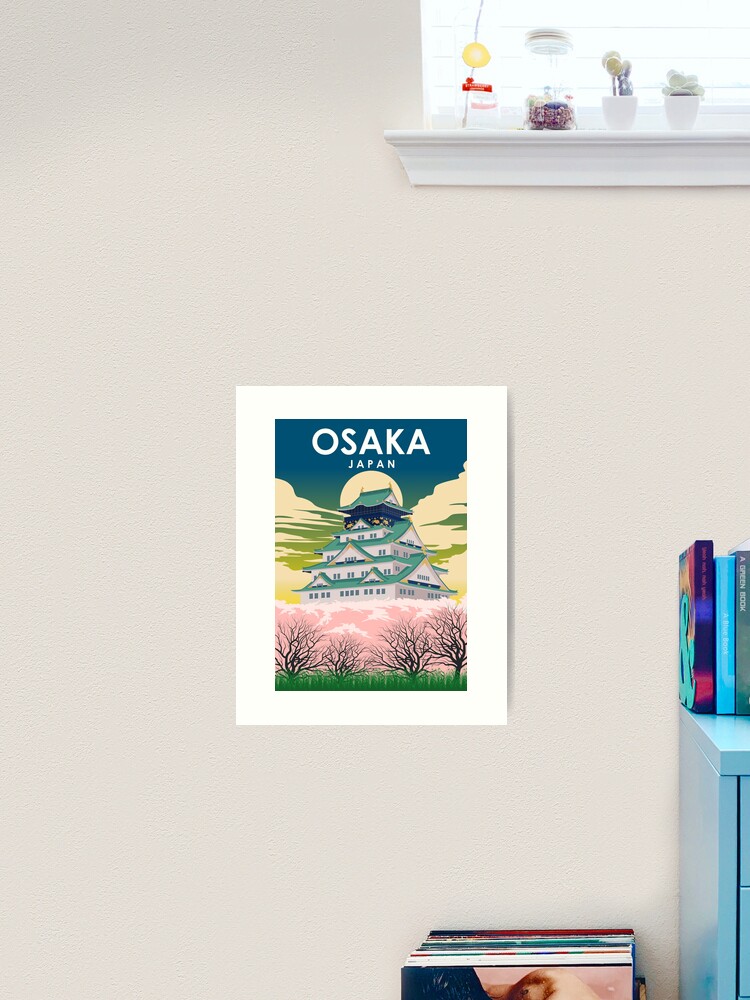 Thumbnail 2 of 3, Art Print, Osaka Japan Vintage Minimal Retro Travel Poster designed and sold by jornvanhezik.