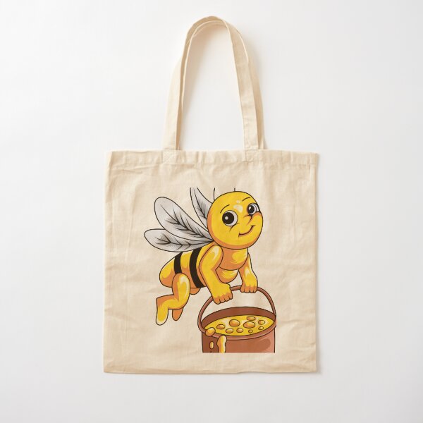 Cute Yellow Honey Pot and Bumble Bee Baby Shower Tote Bag
