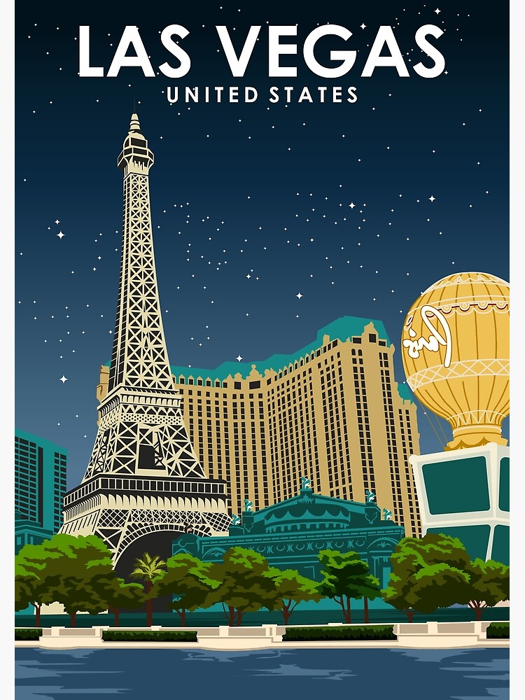 Las Vegas Vintage Travel Poster - Retro Aesthetic Wall Art