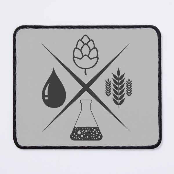 Item preview, Homebrewing Ingredients Water, Grain, Hops and Yeast - black and white designed and sold by BRU Design.