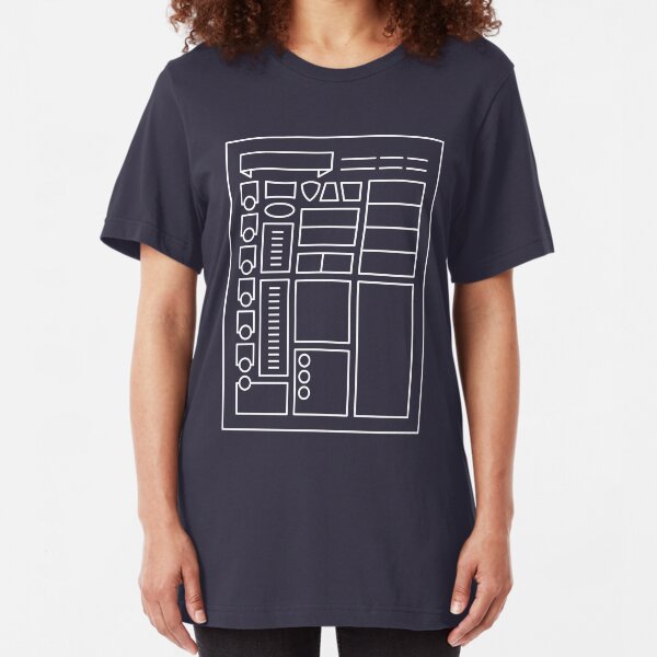 Character Sheet - Dungeons & Dragons Line Art Series Slim Fit T-Shirt