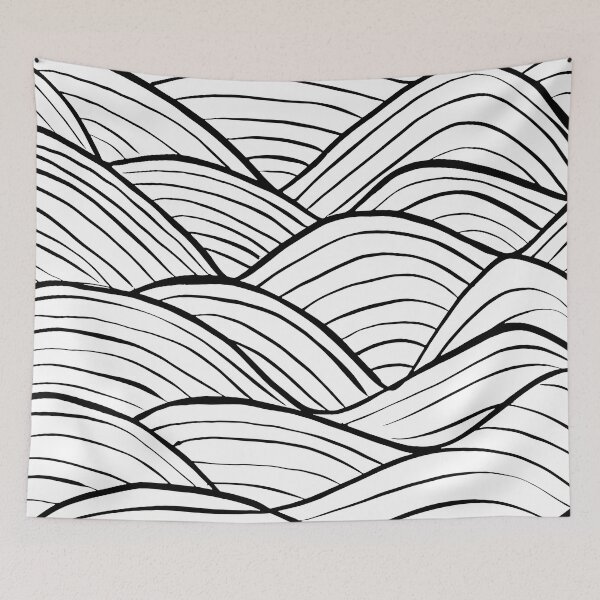 Item preview, Minimal Mountains - Black and White designed and sold by PeachyLitchi.