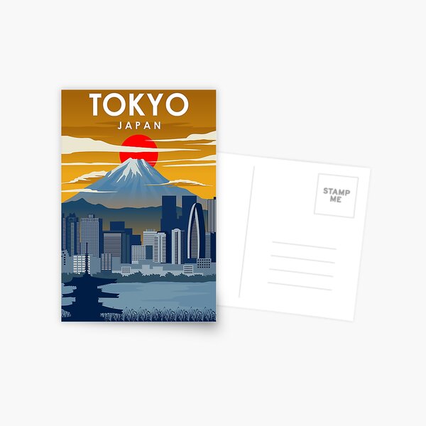 Artikel-Vorschau von Japan Tokyo Mount Fuji Cityscape Vintage Minimal Travel Poster, designt und verkauft von Stadify.