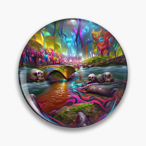 Item preview, The River of Souls Timewarp -- Ghosts Spirits Bright Colorful  designed and sold by glitchman2.