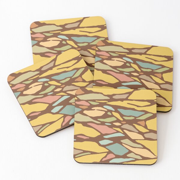 Item preview, Giraffe -Abstract Geometric  crack line art in colorful yellow background designed and sold by jeanyun48.