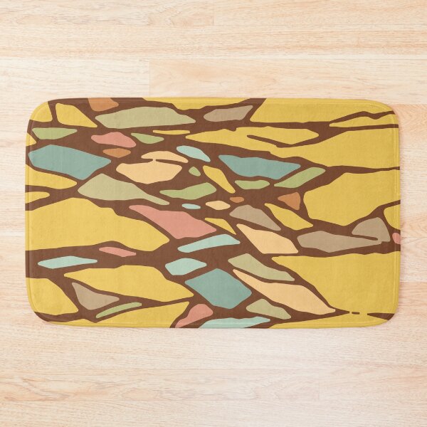Item preview, Giraffe -Abstract Geometric  crack line art in colorful yellow background designed and sold by jeanyun48.