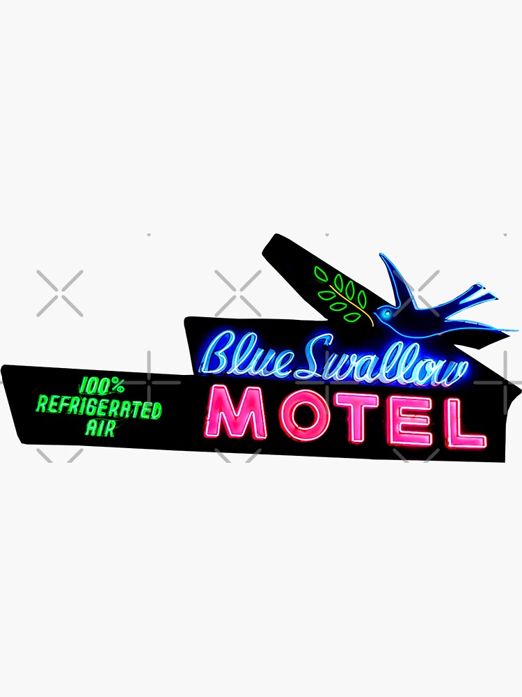 Thumbnail 3 of 3, Sticker, Blue Swallow Motel Neon Sign Route 66 designed and sold by hilda74.