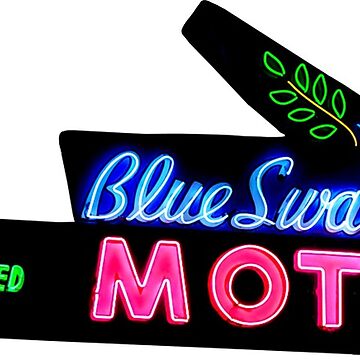 Artwork thumbnail, Blue Swallow Motel Neon Sign Route 66 by hilda74