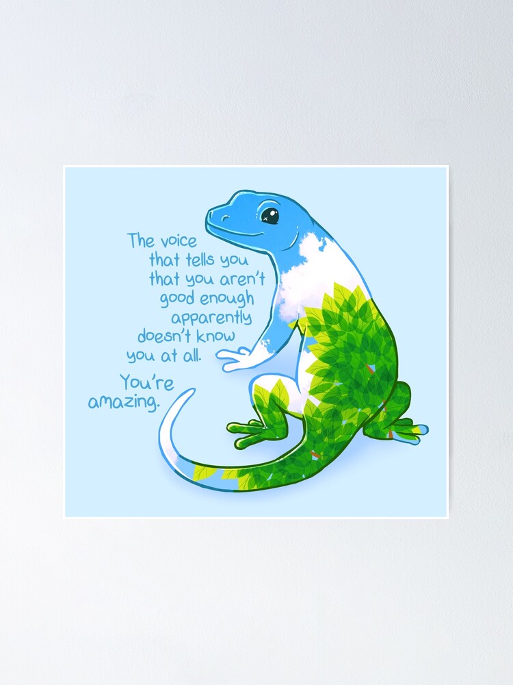 Alternate view of "You're Amazing" Summer Leaves Gecko Poster