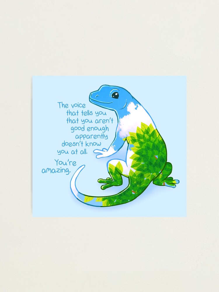 Alternate view of "You're Amazing" Summer Leaves Gecko Photographic Print