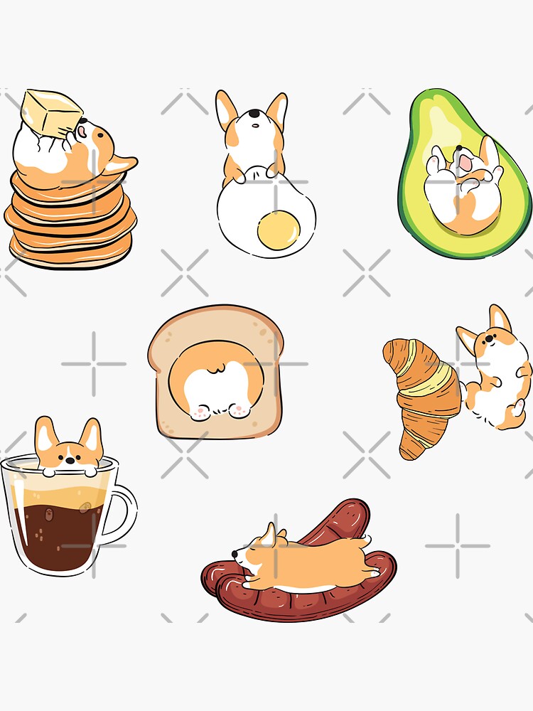 Corgi Foodies Vinyl Sticker Pack (Pack of 4) – Corgi Things