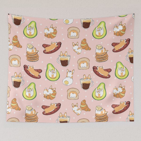 Item preview, Corgi Breakfast - Pink designed and sold by Lulupainting.