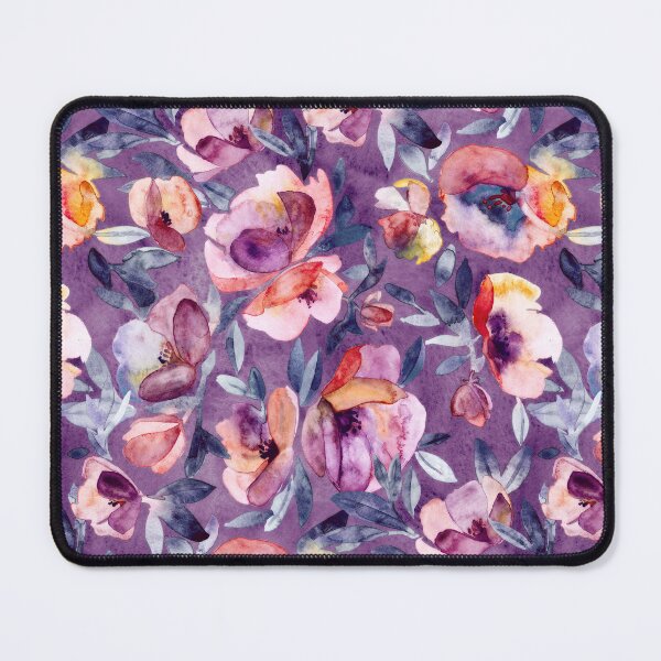 Item preview, May Afternoon - a watercolor floral in purple and peach designed and sold by micklyn.
