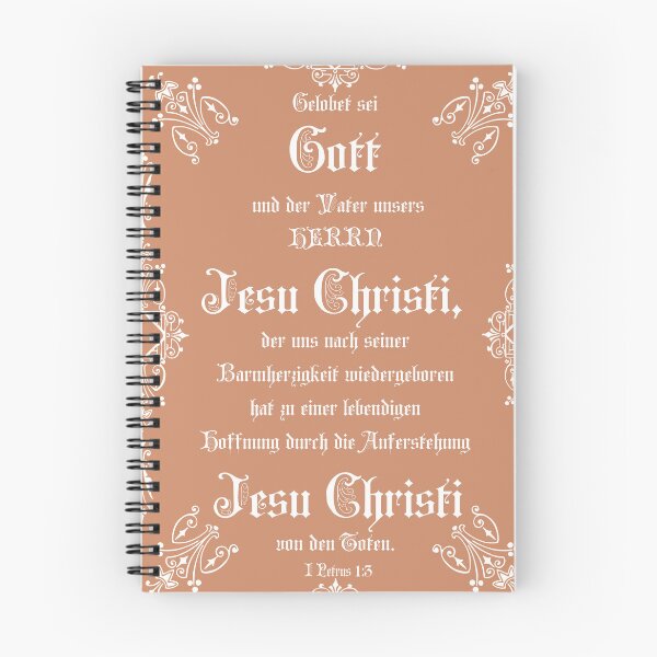 Item preview, I Peter 1:3 German - White Gothic - Praise Be to The God And Father Of Our Lord Jesus Christ designed and sold by LuceVeritatis.