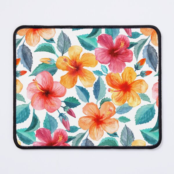 Item preview, Colorful Watercolor Hibiscus on Clean White designed and sold by micklyn.