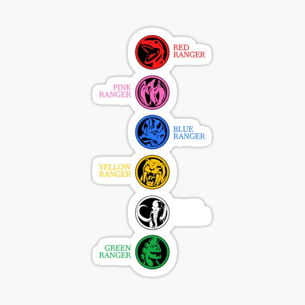 Mighty Morphin Power Rangers Stickers for Sale Redbubble