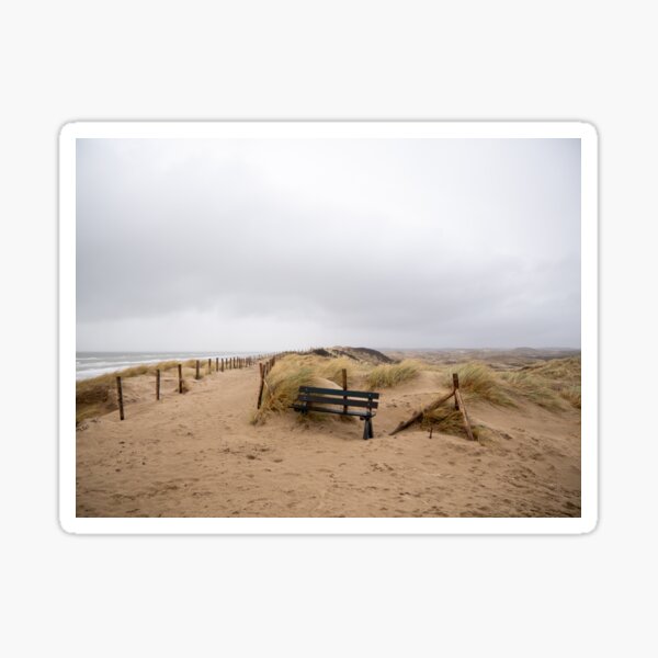 Seaview with large dune area of the Netherlands Sticker