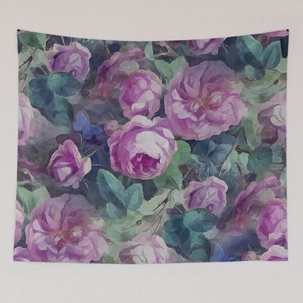 Item preview, Floral pink roses pattern designed and sold by CatyArte.
