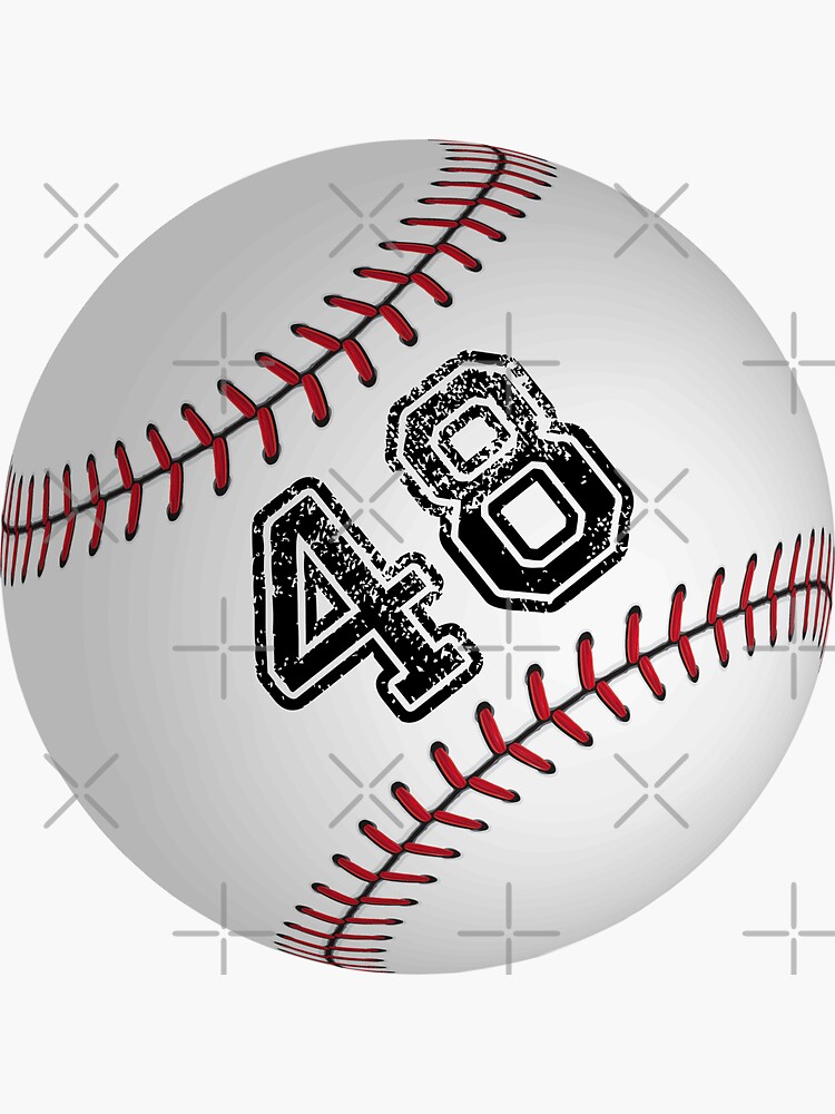 "Baseball ball number 48, forty eight" Sticker for Sale by TheCultStuff Redbubble