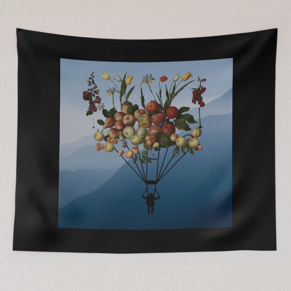 Item preview, Fruit Parachute 8 (in black) | Apples | Pears | Peaches | Dreamy designed and sold by CosmicStory.