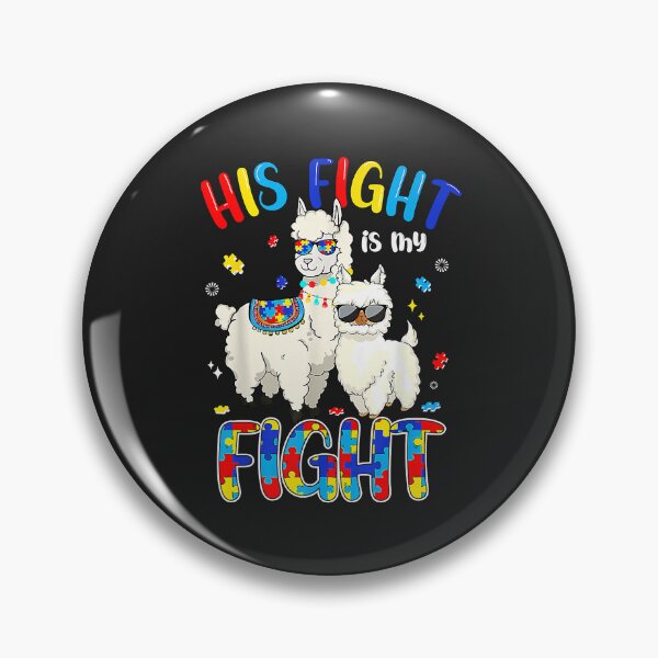 Item preview, Autism Awareness Month His Fight Is My Fight Llama Dad Mom T Premium designed and sold by olgacadb.