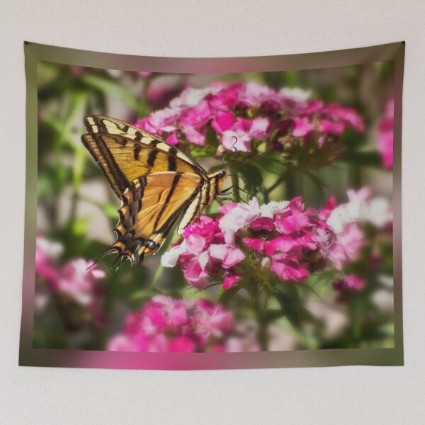 Item preview, Swallowtail on Sweet Williams designed and sold by Kathy Weaver.
