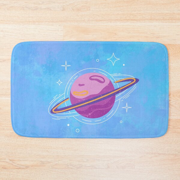 Item preview, Purple Saturn planet with rings blue background designed and sold by Talitha Marya.