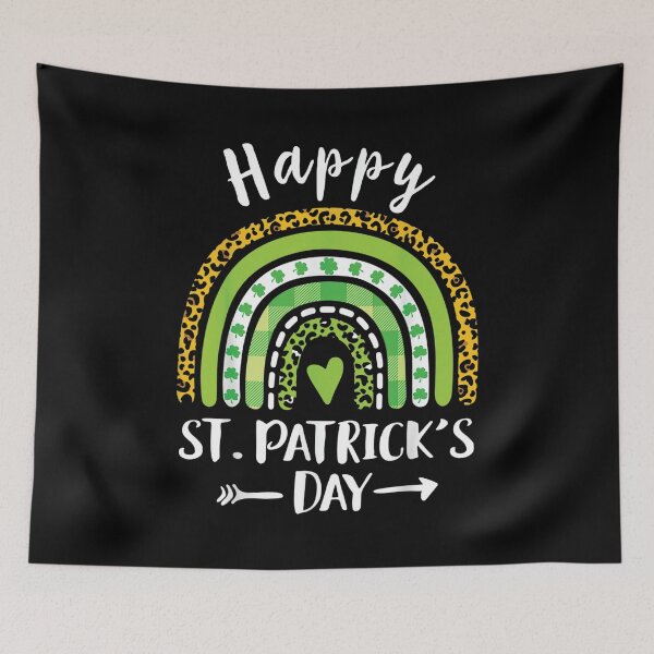 Item preview, Happy St Patrick's Day Rainbow Leopard Print Shamrock Irish designed and sold by zacben.